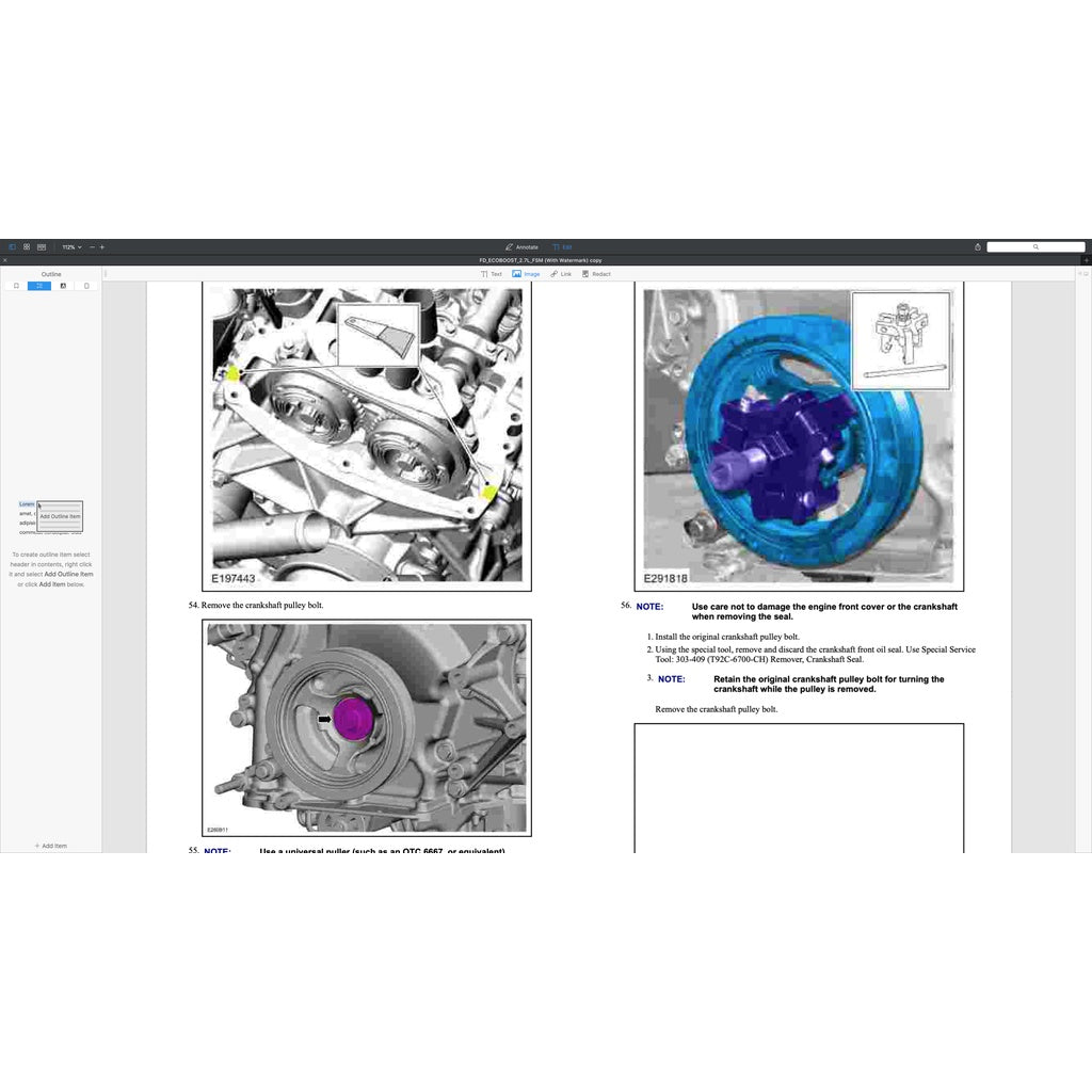 Ford 2.7L ECOBOOST Engine Service Repair Manual - page 2